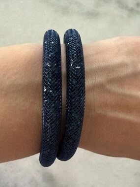 Swarovski Navy Blue Mesh Wrap Bracelet